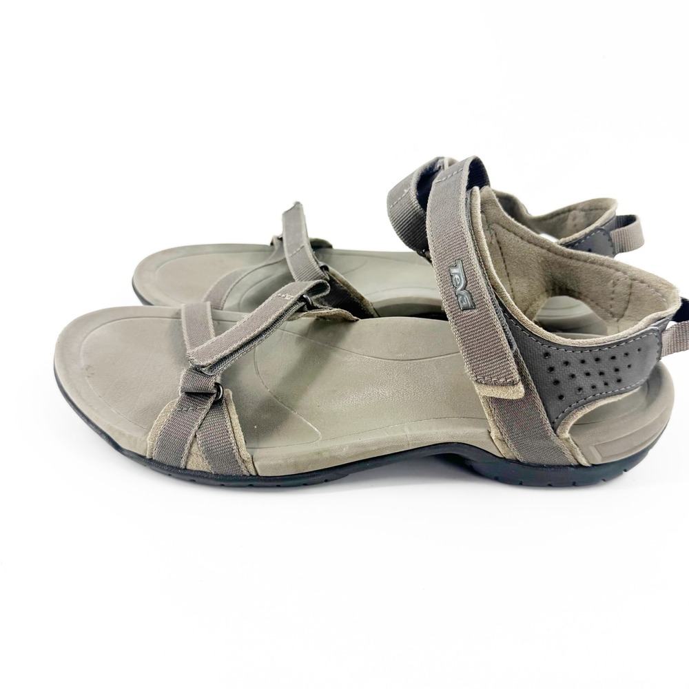 Teva Verra Taupe Grey Strappy Athletic Hiking Sandals Womens - Picture 7 of 11
